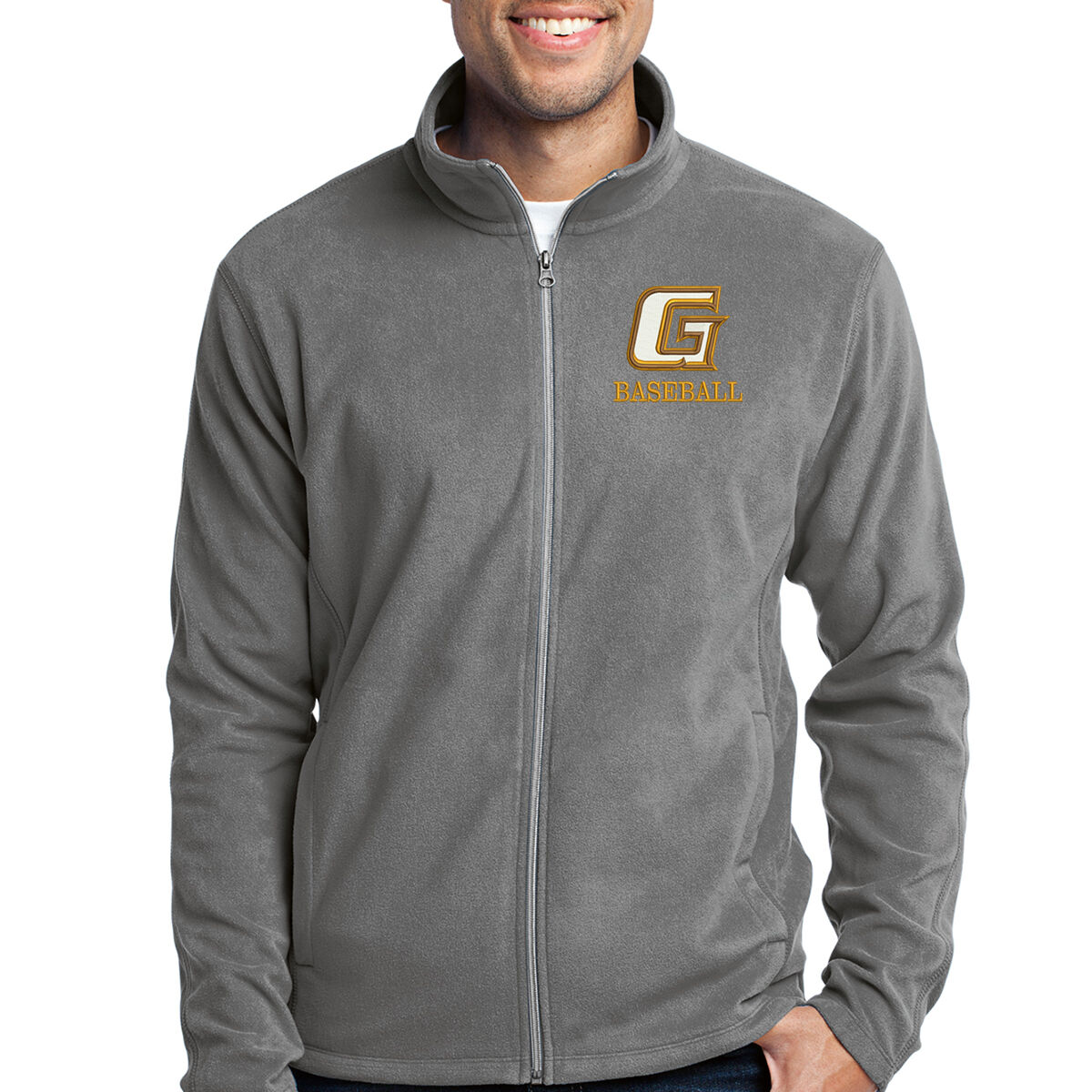 G Baseball Embroidered Full Zip Microfleece Jacket Thumbnail