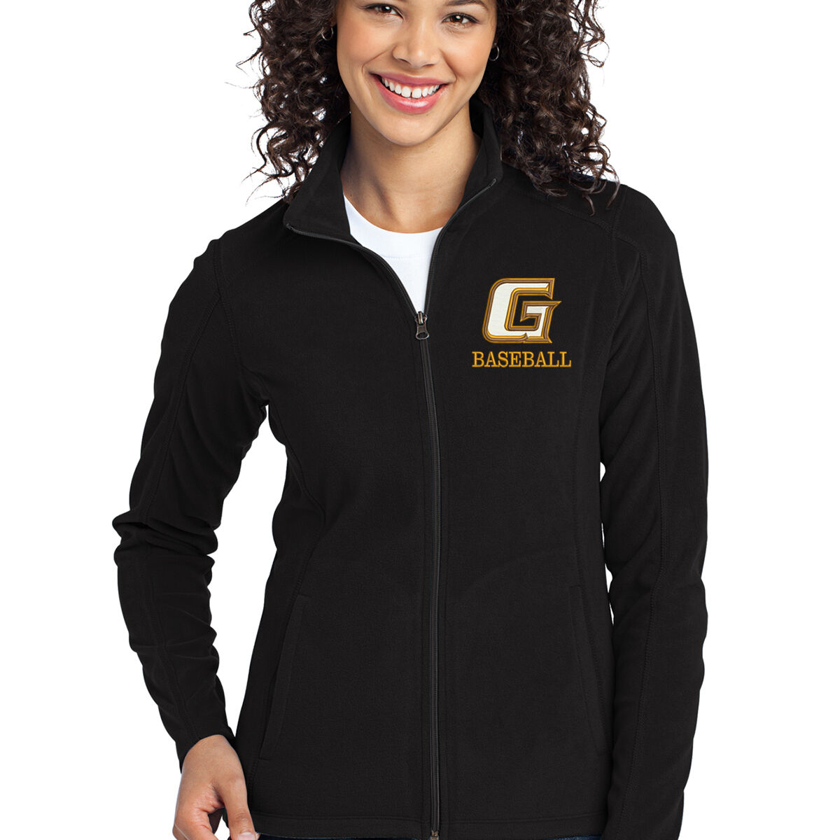 G Baseball Embroidered LADIES Full Zip Microfleece Jacket Thumbnail