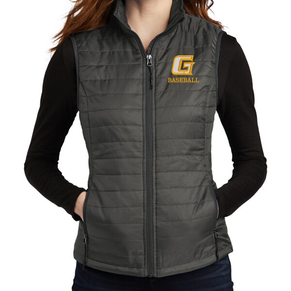 G Baseball Embroidered Packable Puffy Vest Thumbnail